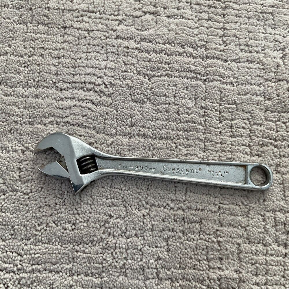 Vintage 8” Crescent Tool Co. Crestoloy Adjustable Wrench Jamestown, NY USA